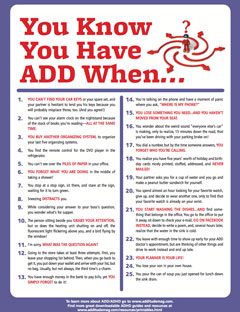 add symptoms in adults checklist